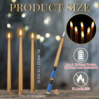 Macarrie 24 Packs Flameless Taper Candles Battery Operated Fake 11 Inch Long Candlelight LED Flameless Candlesticks Flickering Tapered for Spring Summer Wedding(Gold)