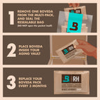 Boveda 72% Humidity Control Packs, Size 60, 4-Pack - for Dry Environments