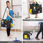 Housolution Extra Large Rolling Cleaning Caddy Bag with Wheels, Black