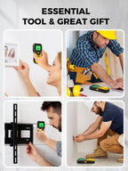 Mecurate 5-in-1 Stud Finder with LCD Display, Wall Scanner for Studs, Metal, AC Wires Detection, Lightweight & Durable, Perfect for Homeowners & DIY Projects (Yellow)