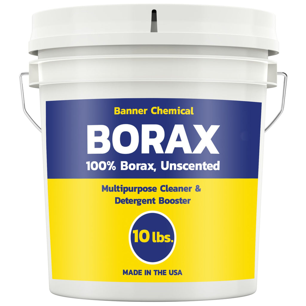 Banner Chemical Raw Borax (10 lbs) - 100% Pure, Unscented, Multi-Purpose Cleaner & Detergent Booster - Natural Household Cleaner and Stain Remover - Made in the USA