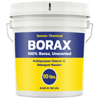 Banner Chemical Raw Borax (10 lbs) - 100% Pure, Unscented, Multi-Purpose Cleaner & Detergent Booster - Natural Household Cleaner and Stain Remover - Made in the USA