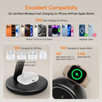 3 in 1 Magnetic Wireless Charger Stand for iPhone Apple Watch AirPods