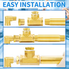 ChillWaves Brass Pipe Fitting, Long Nipple Pipe 3/4" NPT Male x 3/4" NPT Male Thread 2" Length(50MM)(2-PACK)