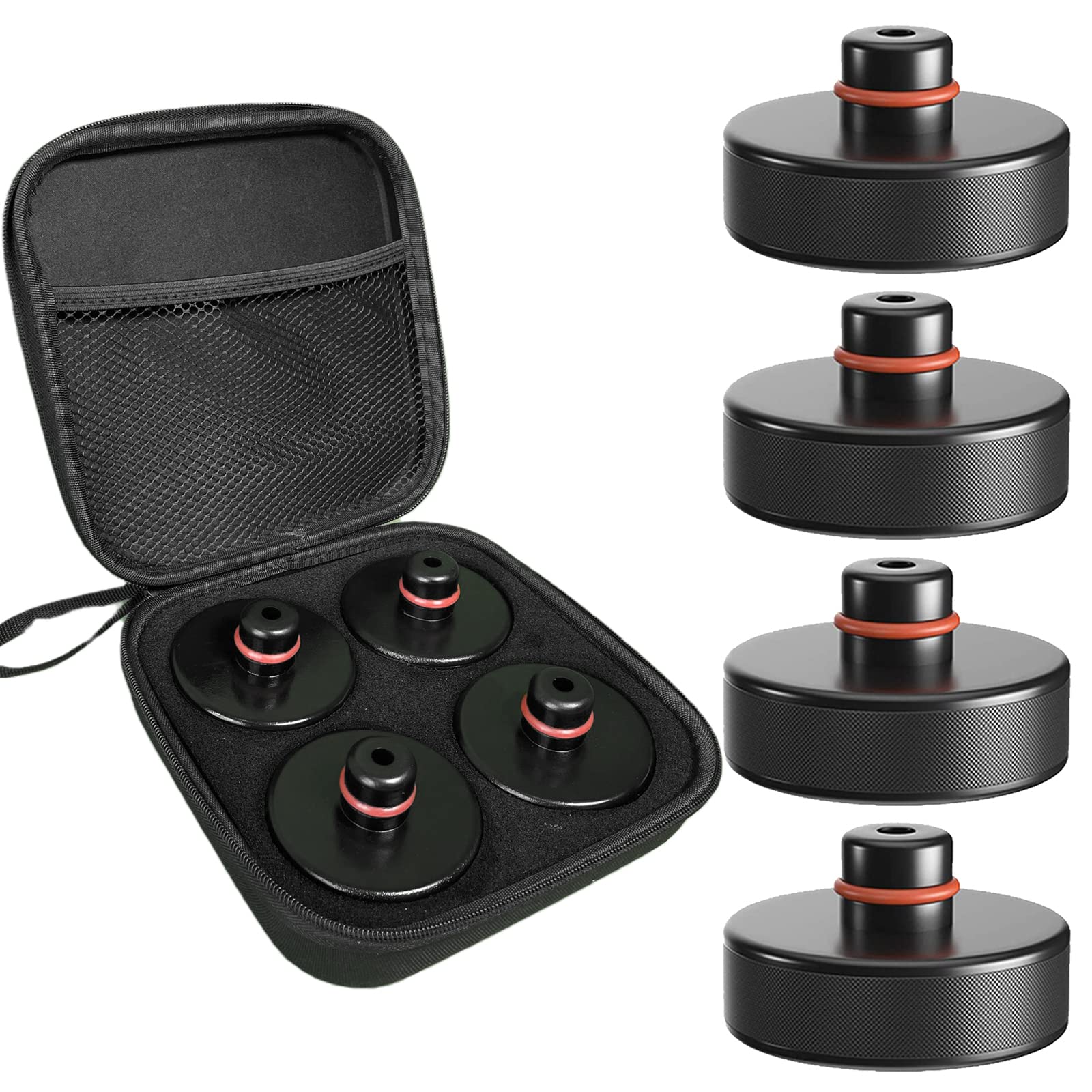 BANGTING Lifting Jack Pad Set for Tesla Model 3/S/X/Y/Y Juniper (2013-2026), 4-Pack Heavy Duty Rubber Lift Pucks with Storage Case, Tesla Lift Accessories