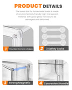 Bread Box,Large Bread Boxs for Kitchen Countertop - 4 Layers Adjustable Bread Storage Container,Clear Boxes for Kitchen Counter, Breads Box Airtight,Bread Holder,Perfect for Bagel Muffins（transparent）