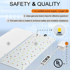 DOMMIA 20W Ultra-Thin Panel Grow Lights for Indoor Plants, 132 LEDs High PPFD Full Spectrum, 6/12/16H Timer and Auto on/Off, Suitable All for Indoor Growing, Warm White