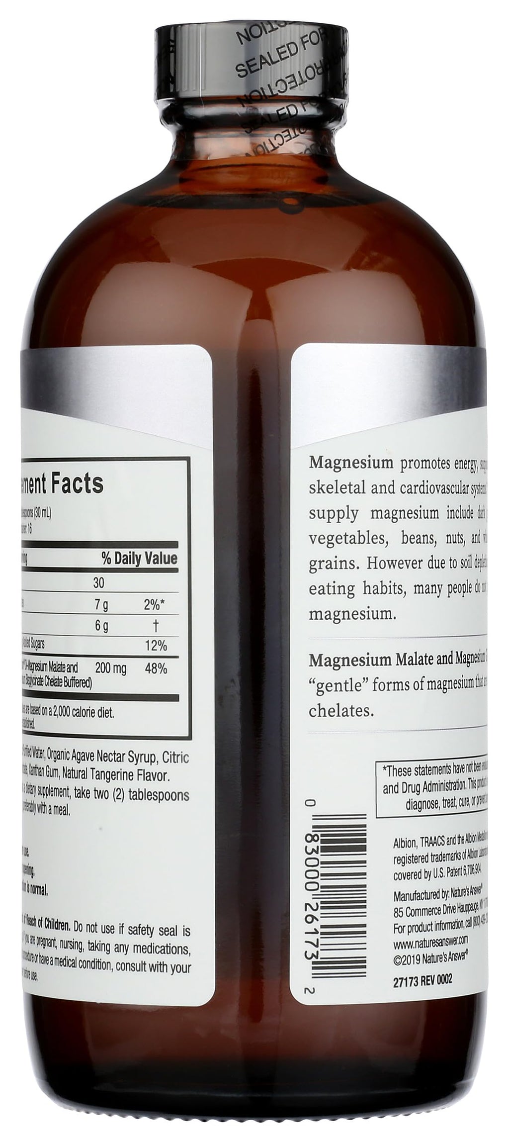 Nature's Answer Liquid Magnesium Malate and Glycinate | Supports Healthy Bone & Muscle Function | Promotes Healthy Cardiovascular Function | Gluten-Free & Vegan 16oz