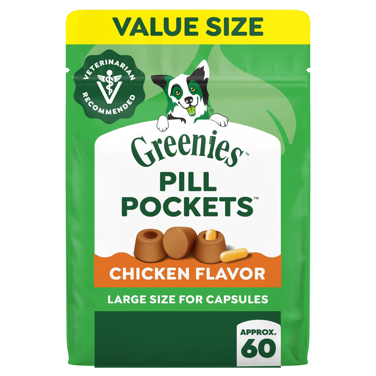 Greenies Pill Pockets Large Size Dog Treats, Chicken Flavor, 15.8 oz