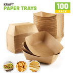 ZORRITA 100 Pack 1 Lb Small Paper Food Trays