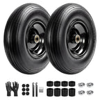 LTNICER (2-Pack) 4.00-6 Wheelbarrow Tires and Wheels, 13" Pneumatic Tire with 5/8" or 3/4" Bearings, Heavy Duty Replacement Wheel for Wheelbarrow, Garden Cart, Hand Truck