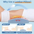Lumbar Support Pillow for Bed Relief Back Pain: Lower Back Pillow for Sleeping - Memory Foam Waist Pillow - Back Wedge Bolster Pillow for Side, Back&Stomach Sleepers - Bed Rest Pillow for Car, Sofa