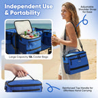 Sekey Heavy Duty Beach Wagon with 9" Big Sand-Proof Wheels, 300L Oversized Foldable Beach Cart with Cooler| Adjustable Handle & Balloon Tires for Sand, Camping,Vacation