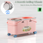 2026 Upgraded Gen 2 Spin Mop and Bucket Set with 4 Swivel Wheels for Easy Rolling, Separates Clean & Dirty Water, Floor Mop with 6 Washable Mop Heads for Wood, Tile, Vinyl, Baseboards - Pink