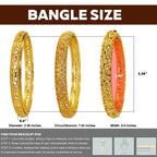 3 Pack 18K Gold Plated Dubai Gold Bangle Bracelet Jewelry Set for Women