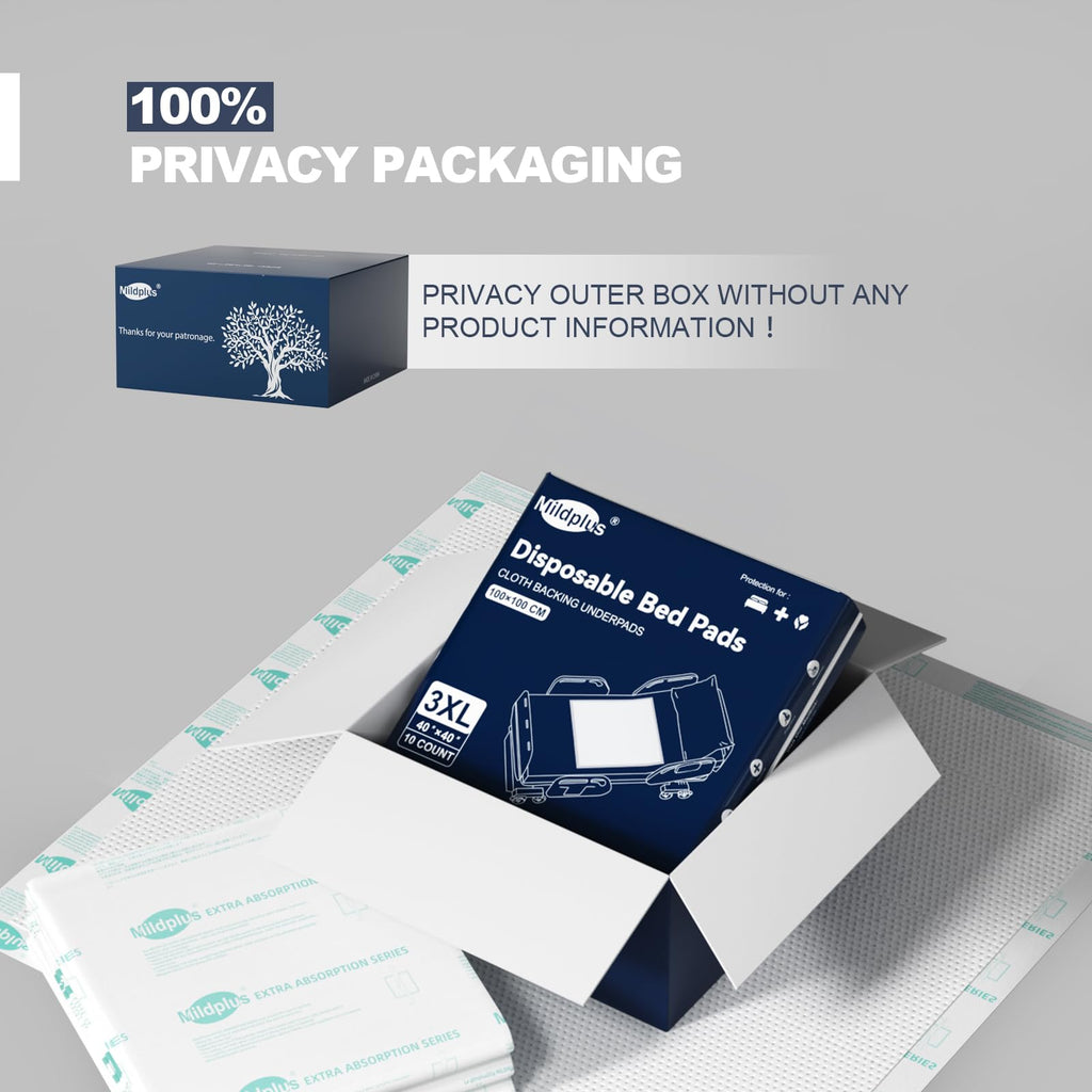 Heavy Duty Underpads 40"X60" Super Sized Chucks Pads 270 Grams Disposable Bed Pads with Strength Cloth Backing Extra Absorption Pads for Incontinence (100X152CM, 15 Count, Discreet Packaging)