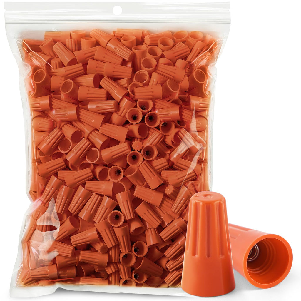 Crweety 600PCS Orange Wire Connectors Nuts 18-16 AWG, Electric Wire Caps Insulating Insert Twist Electrical Wire Connectors, Wire Assortment Nuts for Home Electric Use & DIY Project