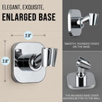 G-Promise Metal Handheld Shower Head Holder, Adjustable Wall Mount Shower Wand Bracket, Strong Adhesive Disc Mount or Drill Installation (Square, Chrome)