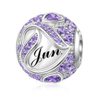 JIAYIQI June Alexandrite Birthstone Heart Charm for Pandora Charms Bracelet