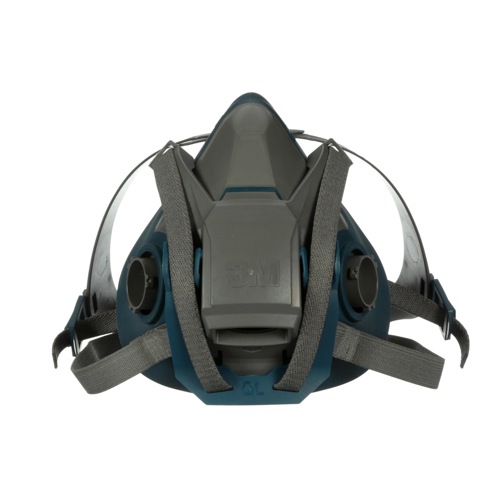 3M Rugged Comfort Quick Latch Half Facepiece Reusable Respirator 6503QL, NIOSH, Cool Flow Exhalation Valve, Bayonet Connection, Silicone Face Seal, for Gases, Vapors, Dust, Maintenance, Construction,L