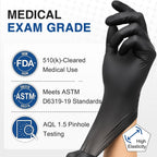 Schneider Black Nitrile Gloves, Gloves Disposable Latex Free, Powder Free