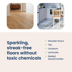Truly Free Floor Cleaner Kit - Plant-Based Mopping Solution (16oz Reusable Empty Bottle + Two Pouches, 3oz ea.) - DIY All-Surface Cleaner for Hardwood, Tile, Wood & Concrete