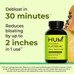 HUM Flatter Me Extra Strength Digestive Enzymes for Women, Men, Digestive Gut Bloating Supplement, Ginger, Peppermint Leaf, Fast Acting Anti Bloat Pills Multi Enzyme for Debloating, 60 Capsules