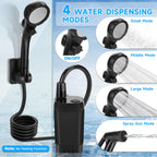 vignuto Portable Shower for Camping, Rechargeable Camping Shower kit with LED Display of Battery Level and Temperature, Lasting-150 Mins, Suitable for Outdoor Shower, Pet Bath, Car Washing