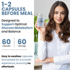 OPTIVIDA Sugr-2-Fibr - Natural Blood Sugar Support Supplement with Enzyme Technology - Glucose Support Supplement - Sugar to Fiber for Gut & Energy Levels - Blood Sugar Supplement - 60 Vegan Capsules