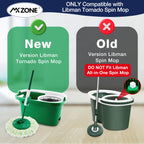 4 Pack Spin Mop Head Replacement Compatible with Libman Tornado, Microfiber Mop Head for Libman Tornado Spin Mop System, Machine Washable Mop Refill Head, Easy to Replace