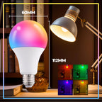 Dimmable E26 Warm LED Light Bulb, 6W RGBW Color 500LM with 16 Color Changing Modes for Christmas, Party etc with Remote Control 2 Pack