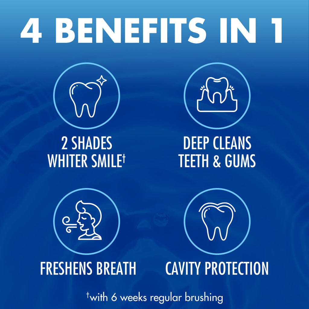 ARM & HAMMER Advance White Toothpaste, Teeth Whitening Baking Soda Toothpaste with Stain Defense Technology and Fluoride, Clean Mint Flavor, 6.0 Oz (4 Pack)