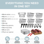 Alpha Living 6 Pack - Disposable Chafing Dish Buffet Set, Half Size Pans, Welded Body Food Warmers for Parties, Fuel Cans Complete Set, Warming Trays