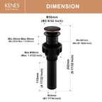 KENES Oil Rubbed Bronze Bathroom Vessel Pop Up Sink Drain, Vanity Faucet Sink Drain Stopper, Sink Drain Assembly Without Overflow Anti Clog Pop Up Drain
