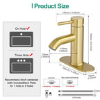 Brushed Gold Bathroom Faucets, Modern Single Hole Lavatory Vanity Faucet, Single Handle Bathroom Sink,Faucet, Faucet for Bathroom Sink with Deck Plate and Supply Hoses