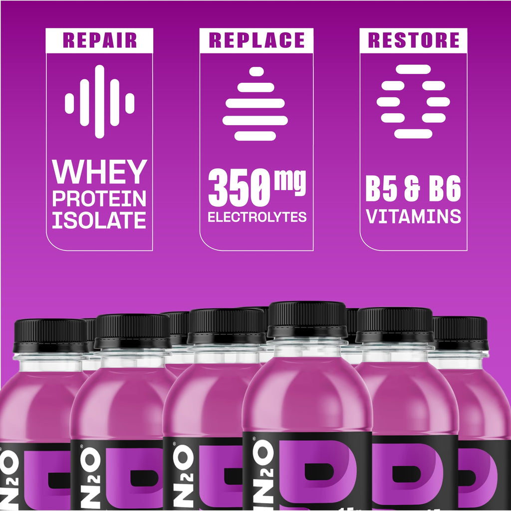 Protein2o 2-in-1 Clear Whey Protein & Electrolyte Beverage, 15g Protein, Gluten-Free, 16.9 fl oz Bottles (12 Count), Grape