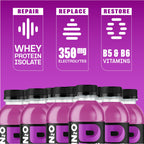 Protein2o 2-in-1 Clear Whey Protein & Electrolyte Beverage, 15g Protein, Gluten-Free, 16.9 fl oz Bottles (12 Count), Grape