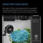 AC Infinity CLOUDRAY S9, Grow Tent Clip Fan 23cm with Redesigned Long-Life