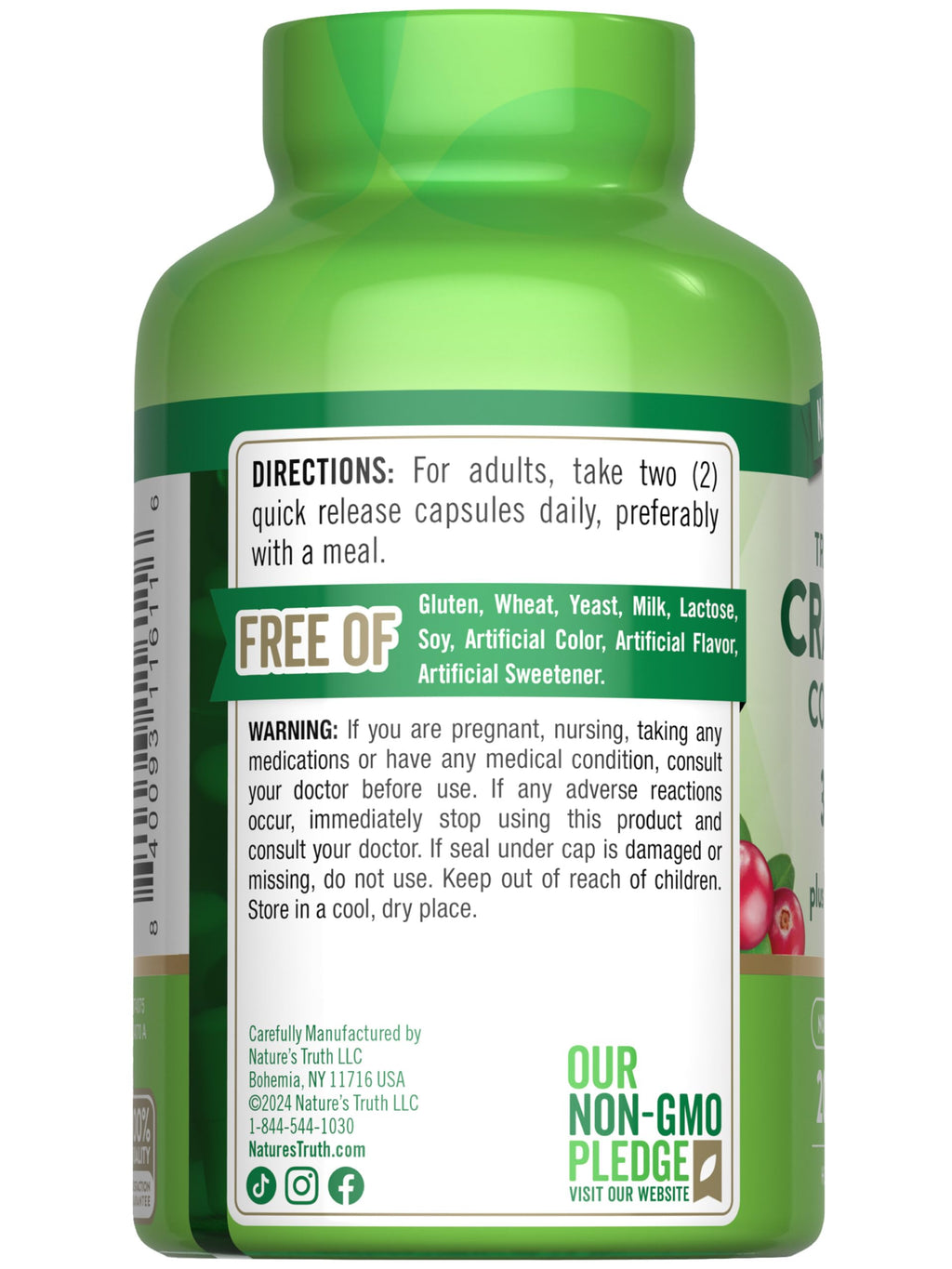 Nature's Truth Cranberry Concentrate Pills | Plus Vitamin C | 200 Quick Release Capsules | Non-GMO & Gluten Free Supplement