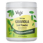 Vegs Graviola Soursop Leaf Powder - The Single Origin, True Green, Organic Graviola Leaves Powder - Gentle Dried & High Potency Soursop with Powerful Antioxidants, Vitamins – No Sugar, Non-GMO, 8 oz