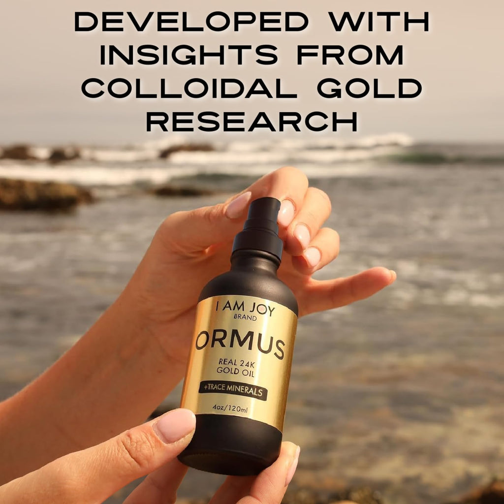 I Am Joy Co. Ormus Gold Oil Monoatomic | Supports Deeper Thought, Intuitive Awareness & Dream Clarity | Rich with Minerals, Platinum, Iridium | Non-Chemical Extraction | 4oz