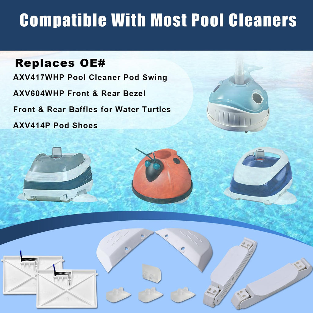 Wadoy AXV417WHP Pool Cleaner Kit Compatible with Hayward Navigator Pool Vac Ultra Pool Cleaners with AXV604WHP Front and Rear Bezels, AXV434WHP Flap, AXV414P Pod Shoes