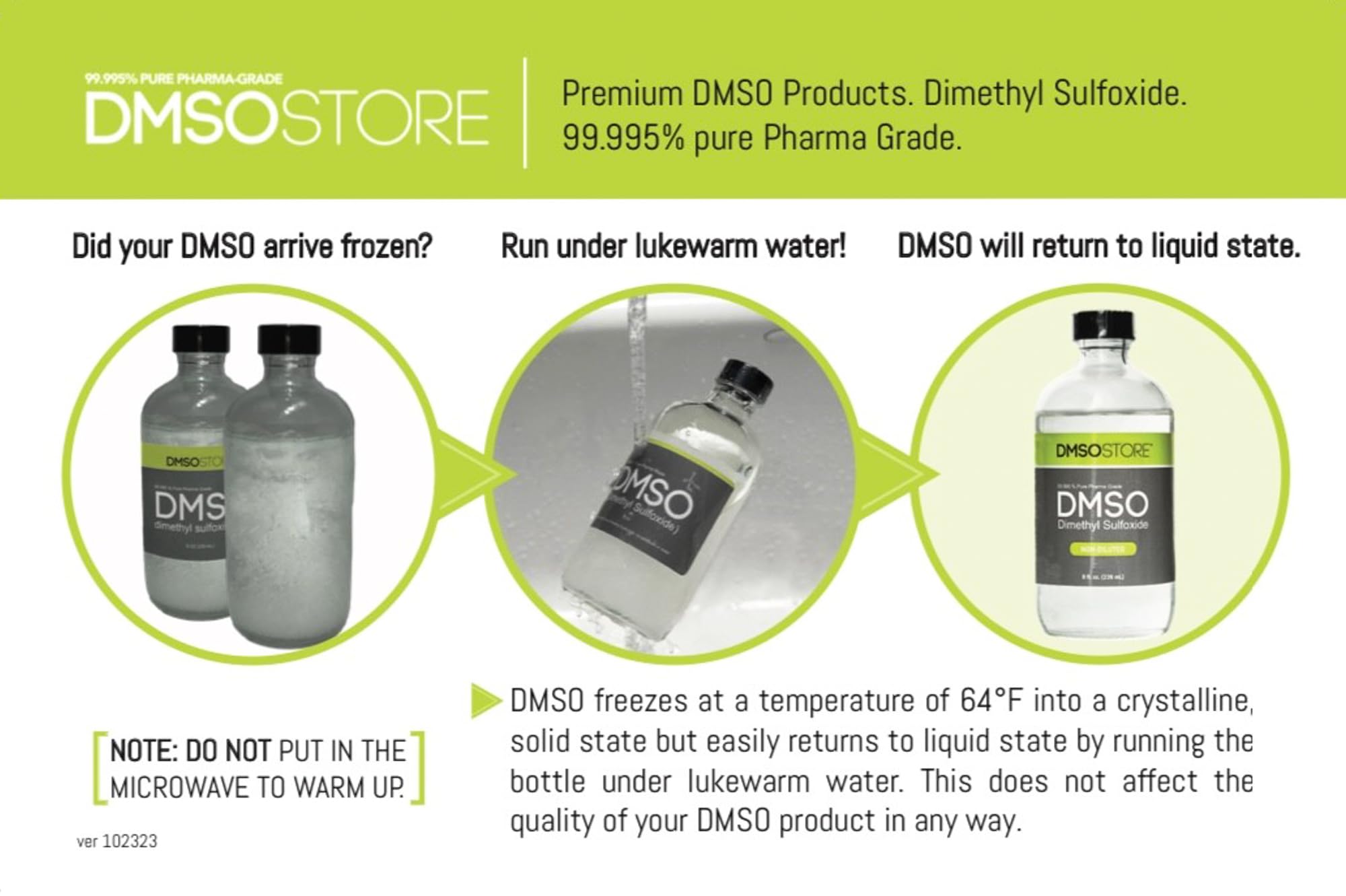 DMSO 3 oz. Roll on 4 Bottle Special Non-diluted 99.995% Low odor Pharma grade Liquid in a BPA Free Container