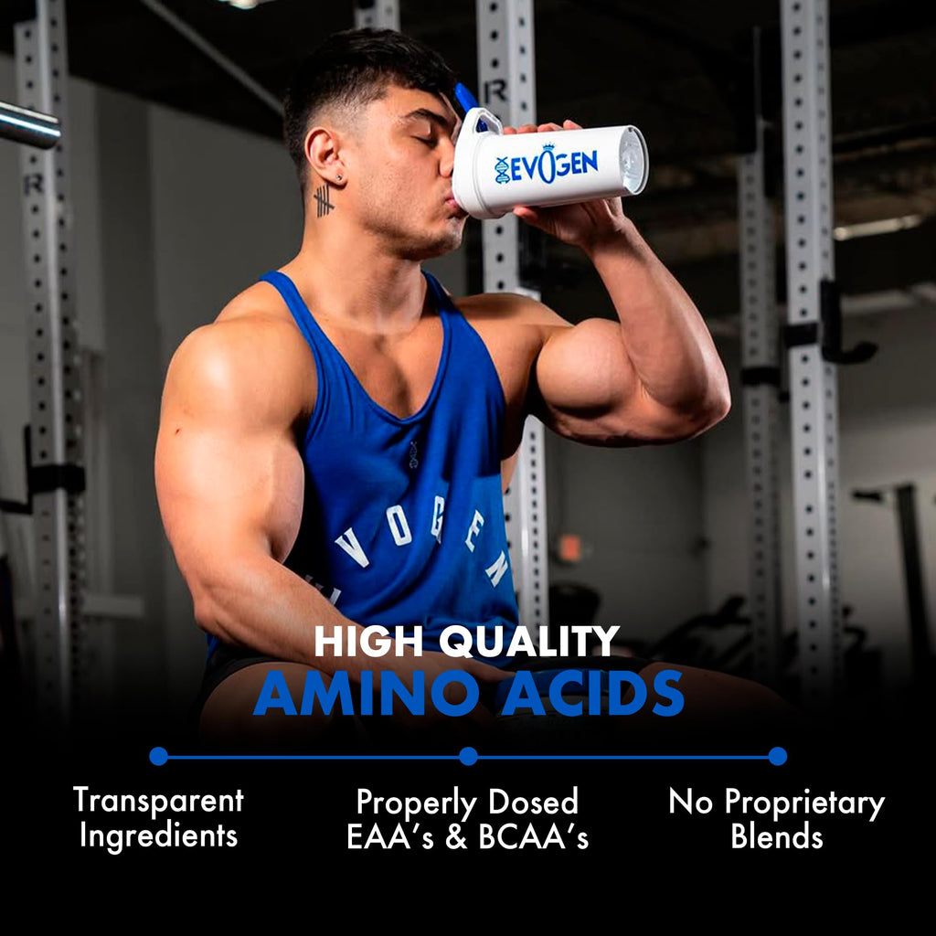 Evogen Amino K.E.M. - EAA & BCAA Powder Pump Volumizer | BCAAs Amino Acids Supplement for Blood Flow, Muscle Growth, & Hydration | Blueberry Apple | 30 Servings