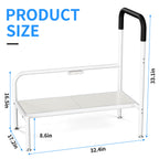 Josmimic Bed Step Stool for Adults, Bedside Steps for Elderly Seniors with Non-Slip Handle & LED Light, Stable Assist Rail for High Beds