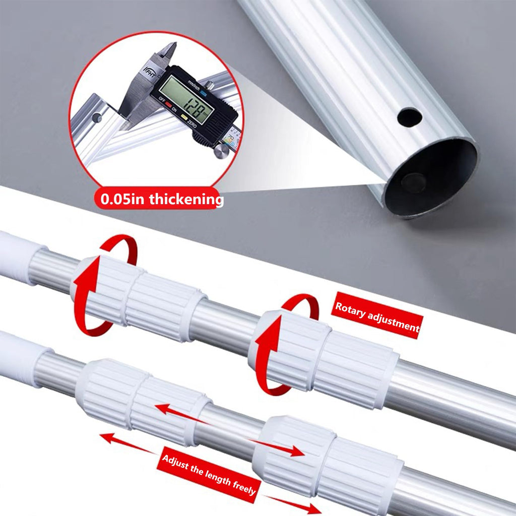 JSPJSP Pool Pole- Professional 9-Foot Telescopic Pool Cleaning Rod,Pool Rod Adjustable Telescopic Rod, Used for Cleaning Nets, Brushes, Vacuum Heads (9-feet)