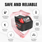 4 Pack 8.0Ah Extended Runtime Battery Replacement for Milwaukee 18V Battery