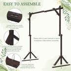 Fomcet Wooden Wedding Arch Frame Square Wood Arch Backdrop Stand 7.2ft
