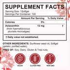 2 Pack Premium Astaxanthin 12mg,120 Softgels | Natural Antioxidant Supplement for Eye, Joint, Skin Health,Microalgae Source | 4 Month Supply | Supports Internal Circulation & Natural Tanning,Non-GMO