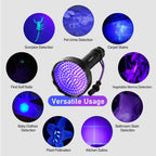 GLOSSDAY Blacklight Flashlight,128 LED UV Flashlights, Upgraded Bright Ultraviolet Flashlight Professional Black Light for Dog/Cat, Hunting Scorpions